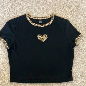 black leopard print shein top